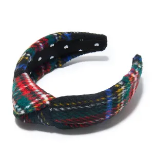 JET PLAID FLANNEL PLAID KNOTTED HEADBAND