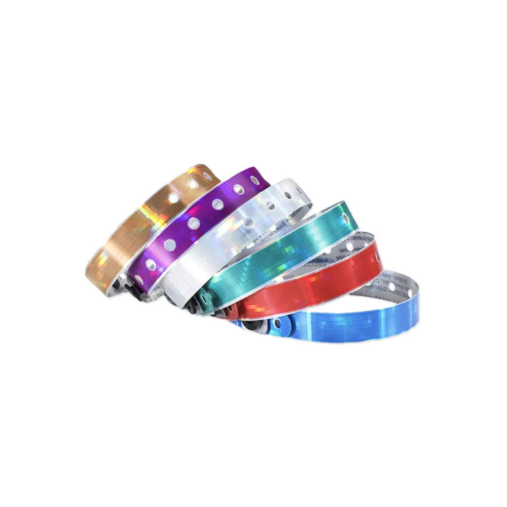 Kaleidoscope™ Holographic Plastic Wristbands 1/2" 480P (500/Box)