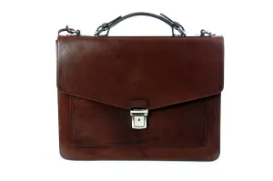 Leather Briefcase - The Arrezo - Walnut Brown