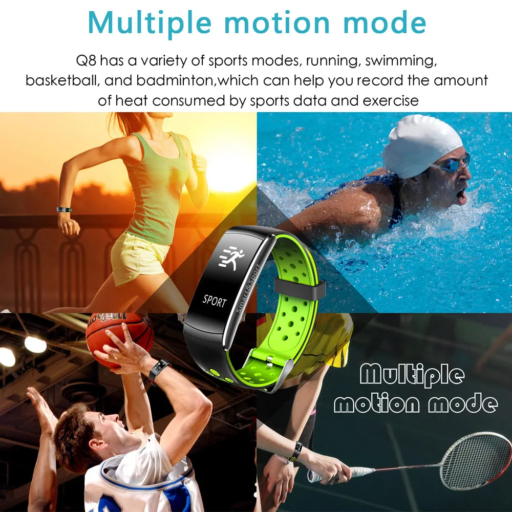 LEMFO Q8 Smart Wristbands Fitness Bracelet IP68 Waterproof Smart Bracelets Heart Rate Monitor Fitness Bracelet Band