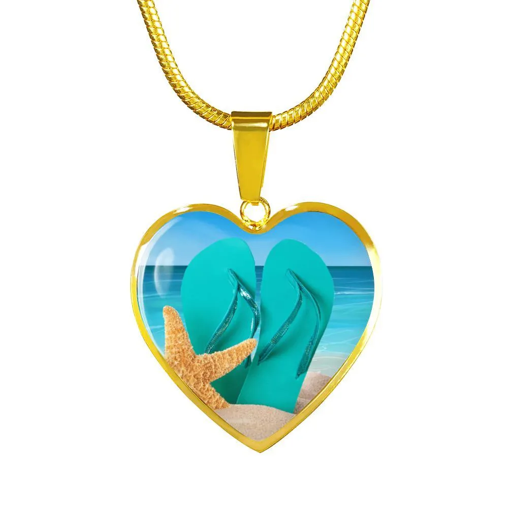 Life is Better In Flip Flops Heart Necklace / Bracelet