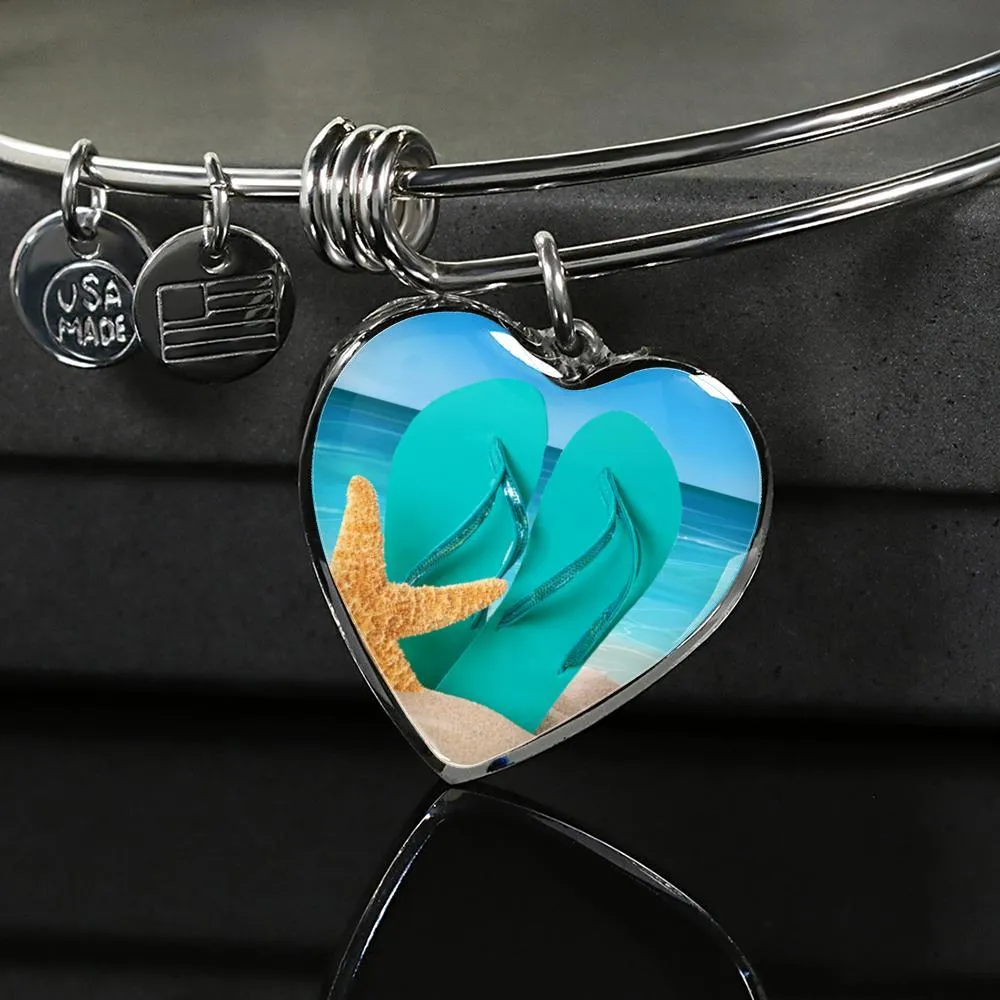 Life is Better In Flip Flops Heart Necklace / Bracelet