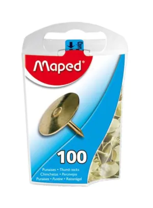 Maped D.Box 10mm Gold Thumb Tack 100pc