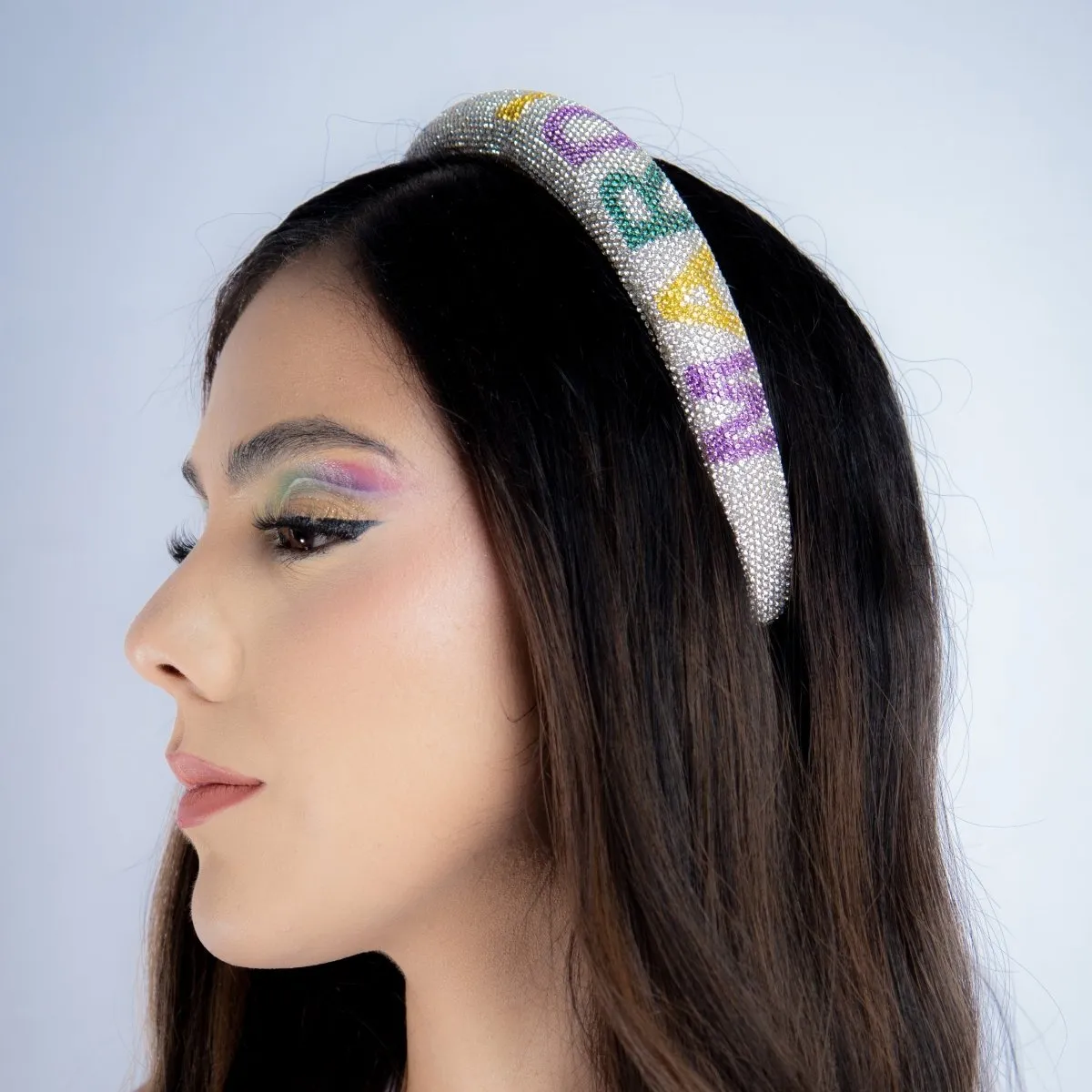 Mardi Gras Rhinestone Embellished Headband