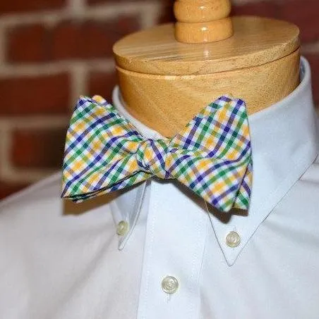 Mardi Gras Tattersall Bow Tie