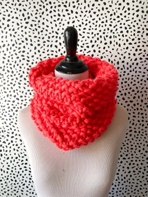 Merino Bubble Fluff Cowl in Neon Orange