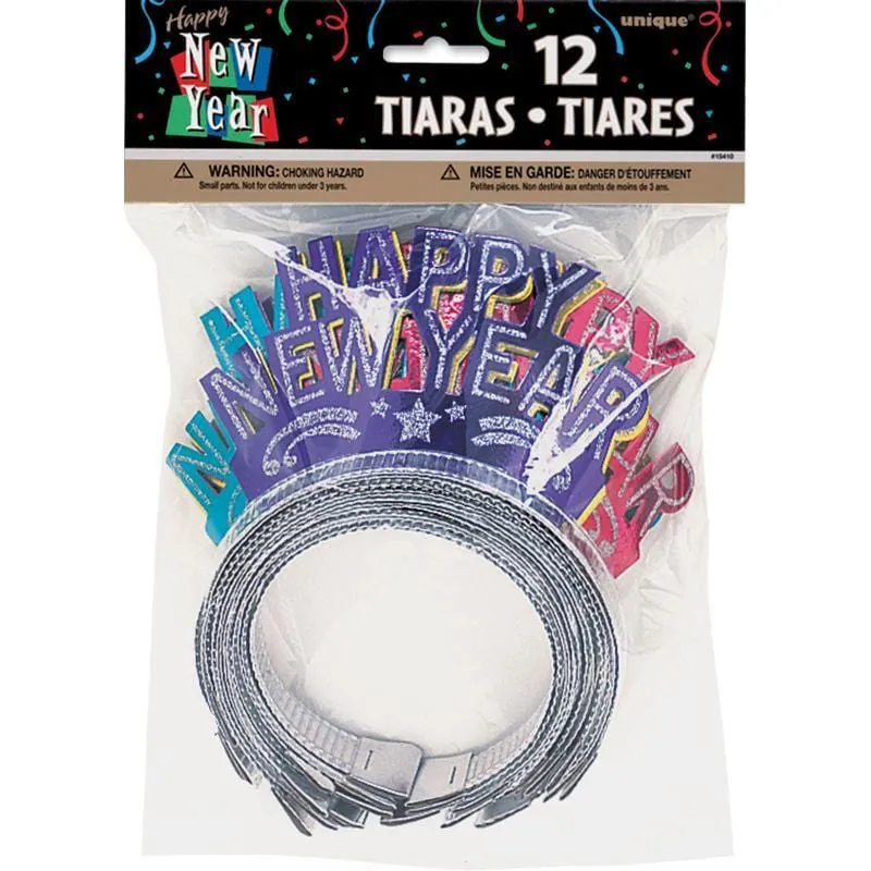 New Years Glitter Tiaras 12/pkg.