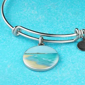 On The Beach Painting Bangle Bracelet