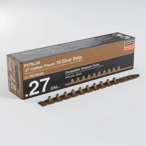 P27SL 0.27-Caliber Plastic, Imported 10-Shot Strip Load, Brown (100-Qty) (Pack of 10000)