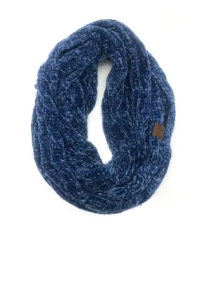 SF-30 DARK DENIM VELOUR SCARF