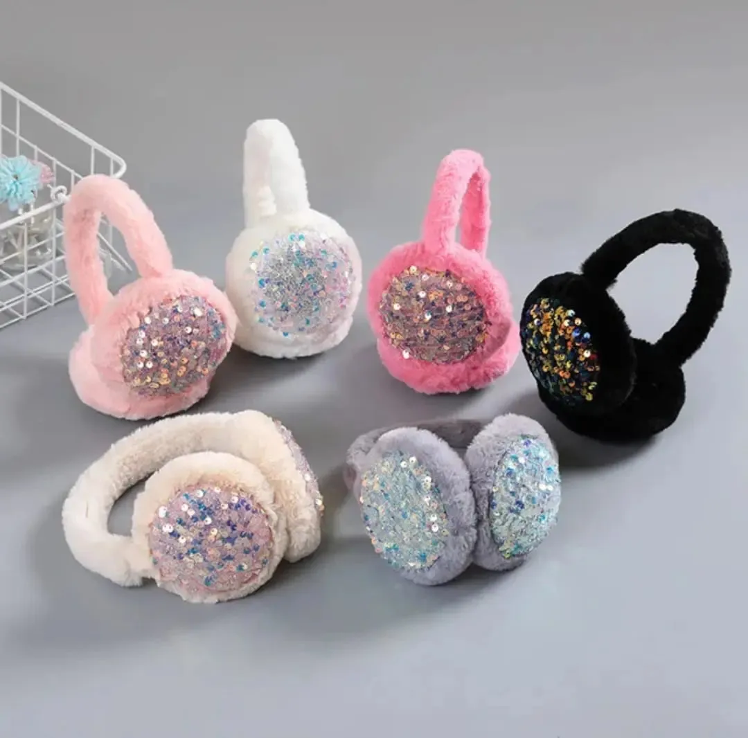 SHIMMERY SPARKLING EARMUFFS FOR WINTER