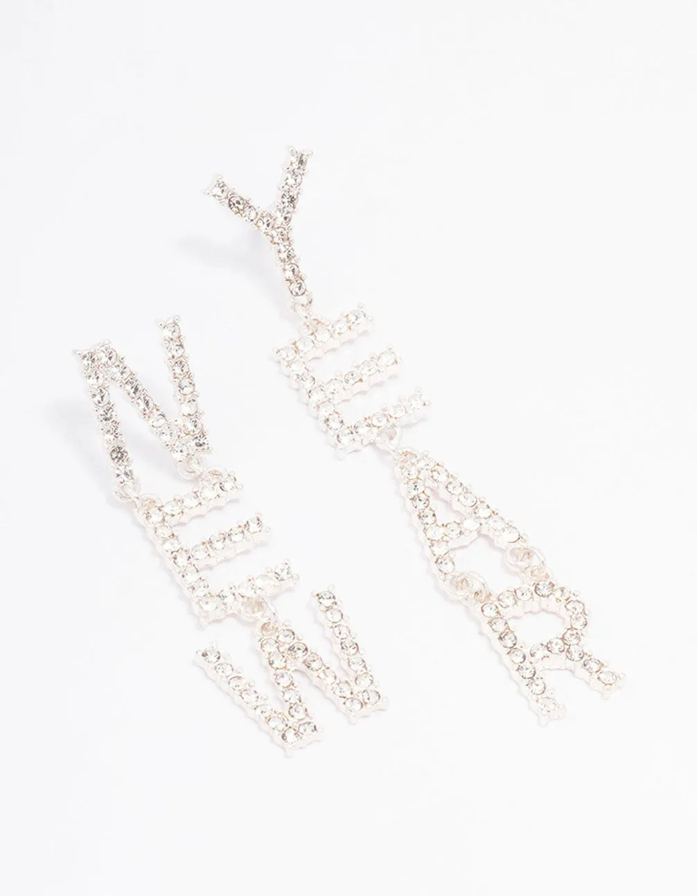 Silver New Year Drop Earrings