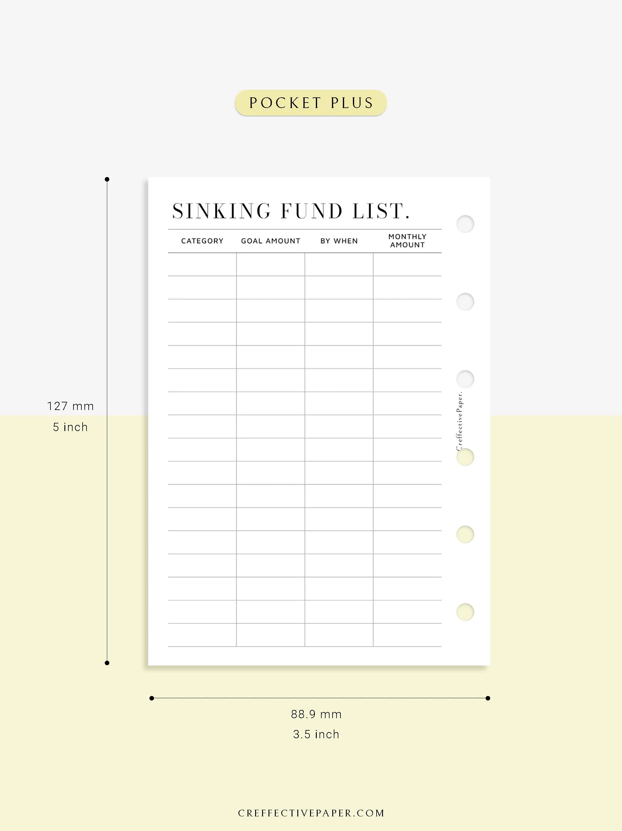 T124 | Sinking Fund Categories, Lists, Tracker Template