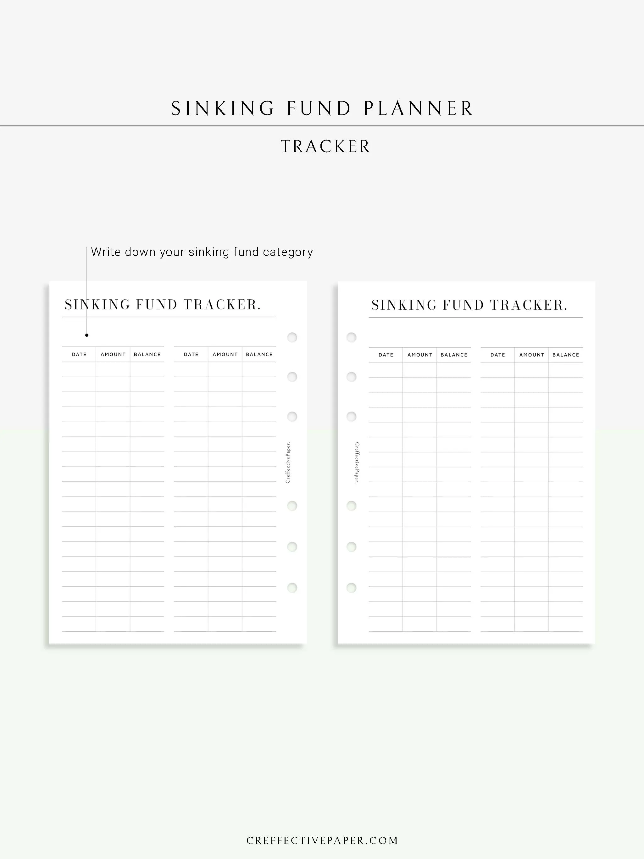 T124 | Sinking Fund Categories, Lists, Tracker Template