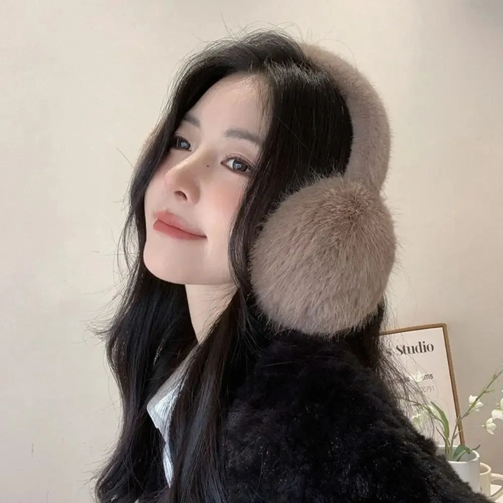 TAVIMART  -  Ear Cap Imitation Fur Plush Earmuffs Folding Solid Color Winter Earmuffs Thicken Windproof Foldable Ear Cover Student