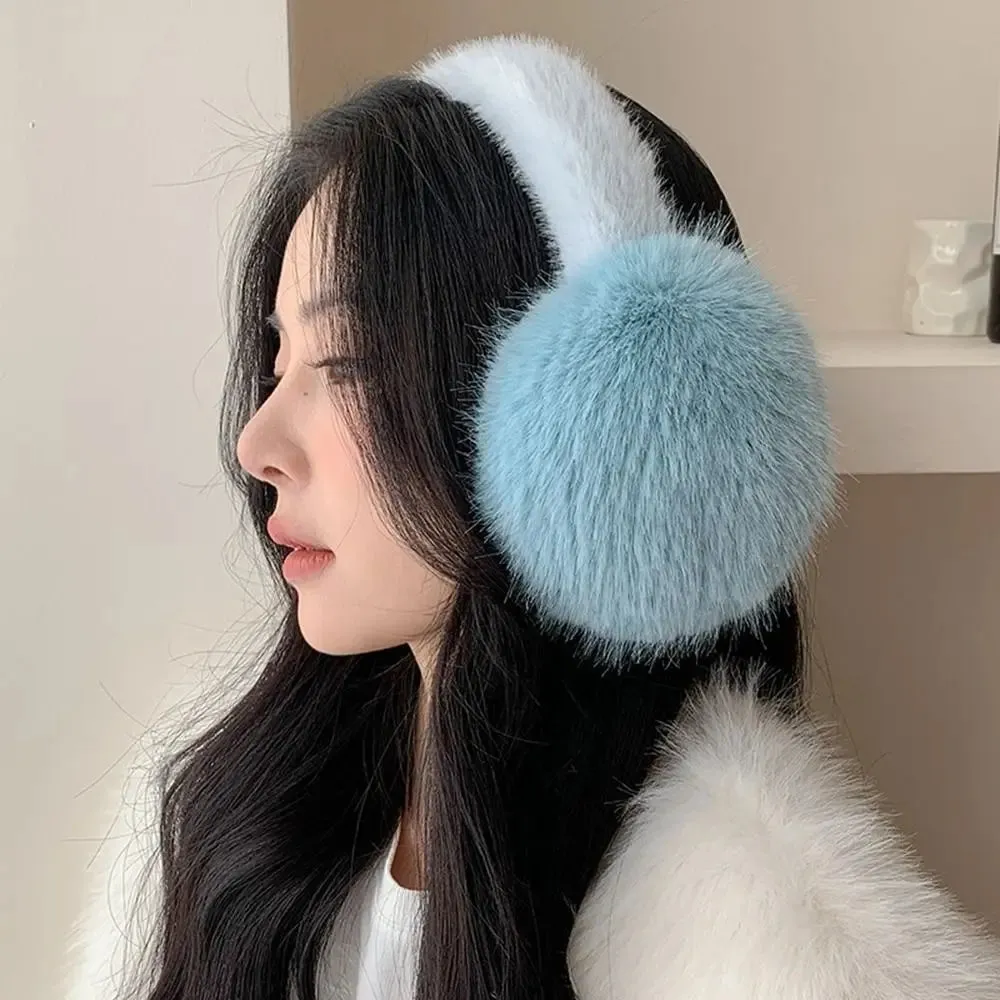 TAVIMART  -  Ear Cap Imitation Fur Plush Earmuffs Folding Solid Color Winter Earmuffs Thicken Windproof Foldable Ear Cover Student