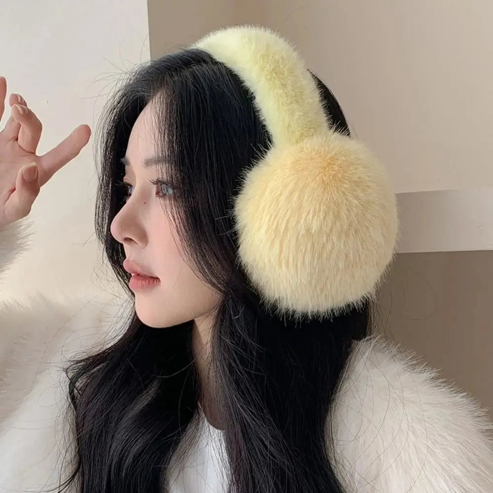 TAVIMART  -  Ear Cap Imitation Fur Plush Earmuffs Folding Solid Color Winter Earmuffs Thicken Windproof Foldable Ear Cover Student