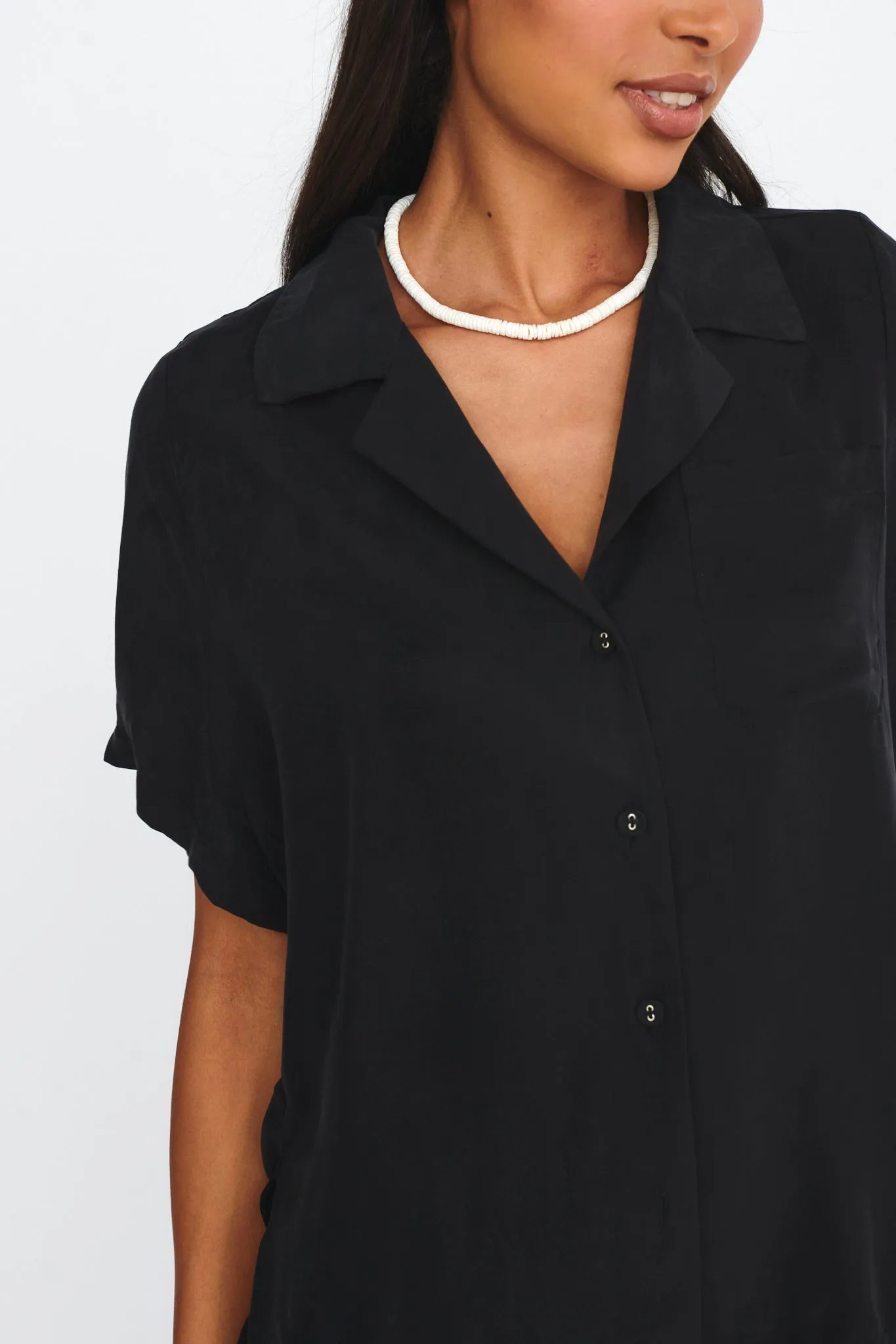 Tessa Button-Up Shirt Black