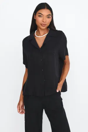 Tessa Button-Up Shirt Black