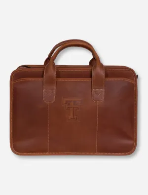 Texas Tech Buffalo Valley Tan Leather Briefcase