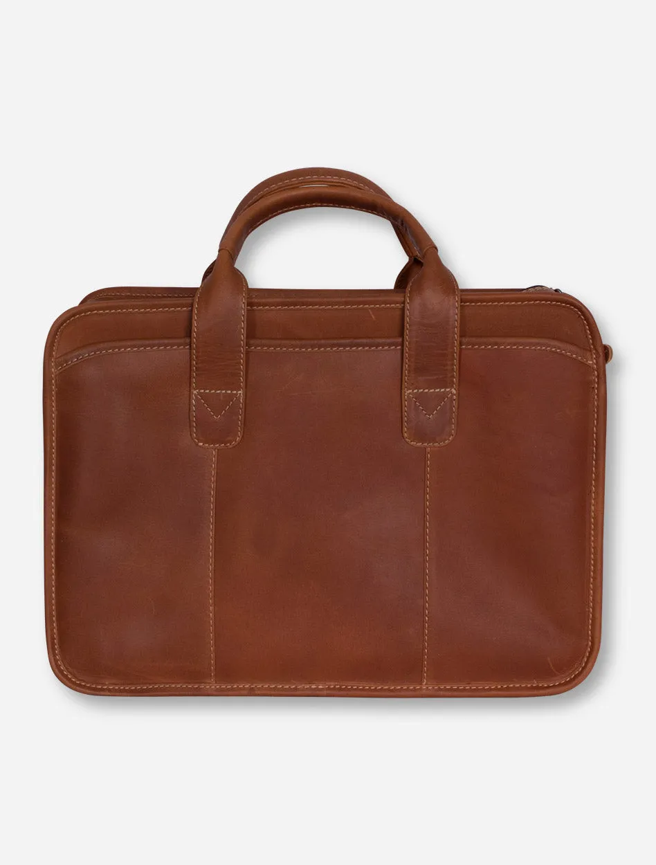 Texas Tech Buffalo Valley Tan Leather Briefcase