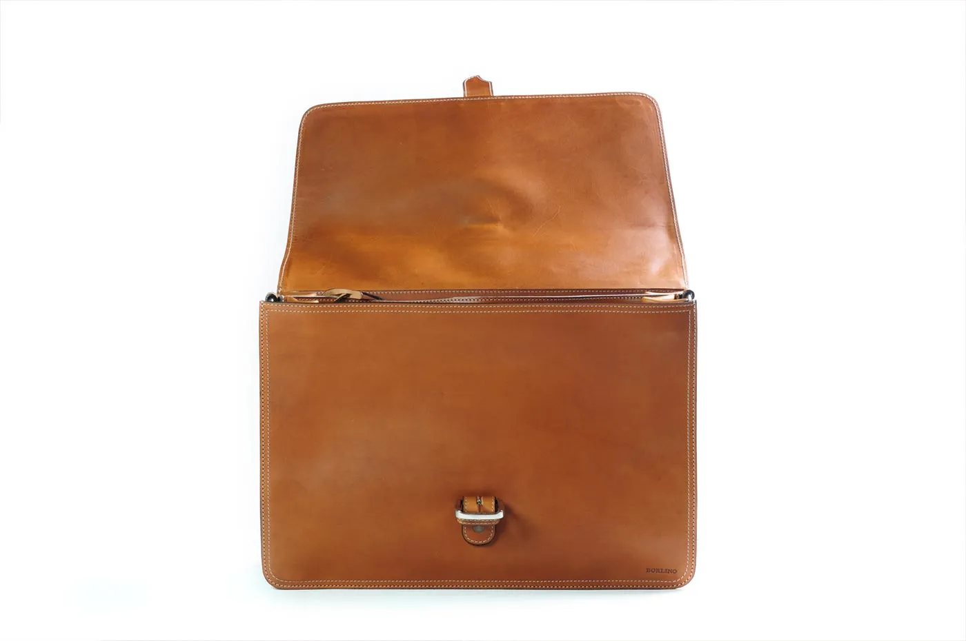 The Cesena Classic Vachetta Leather Briefcase - Terra Tan