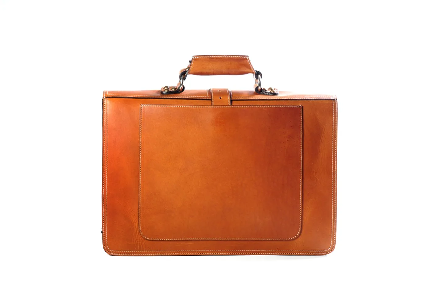 The Cesena Classic Vachetta Leather Briefcase - Terra Tan