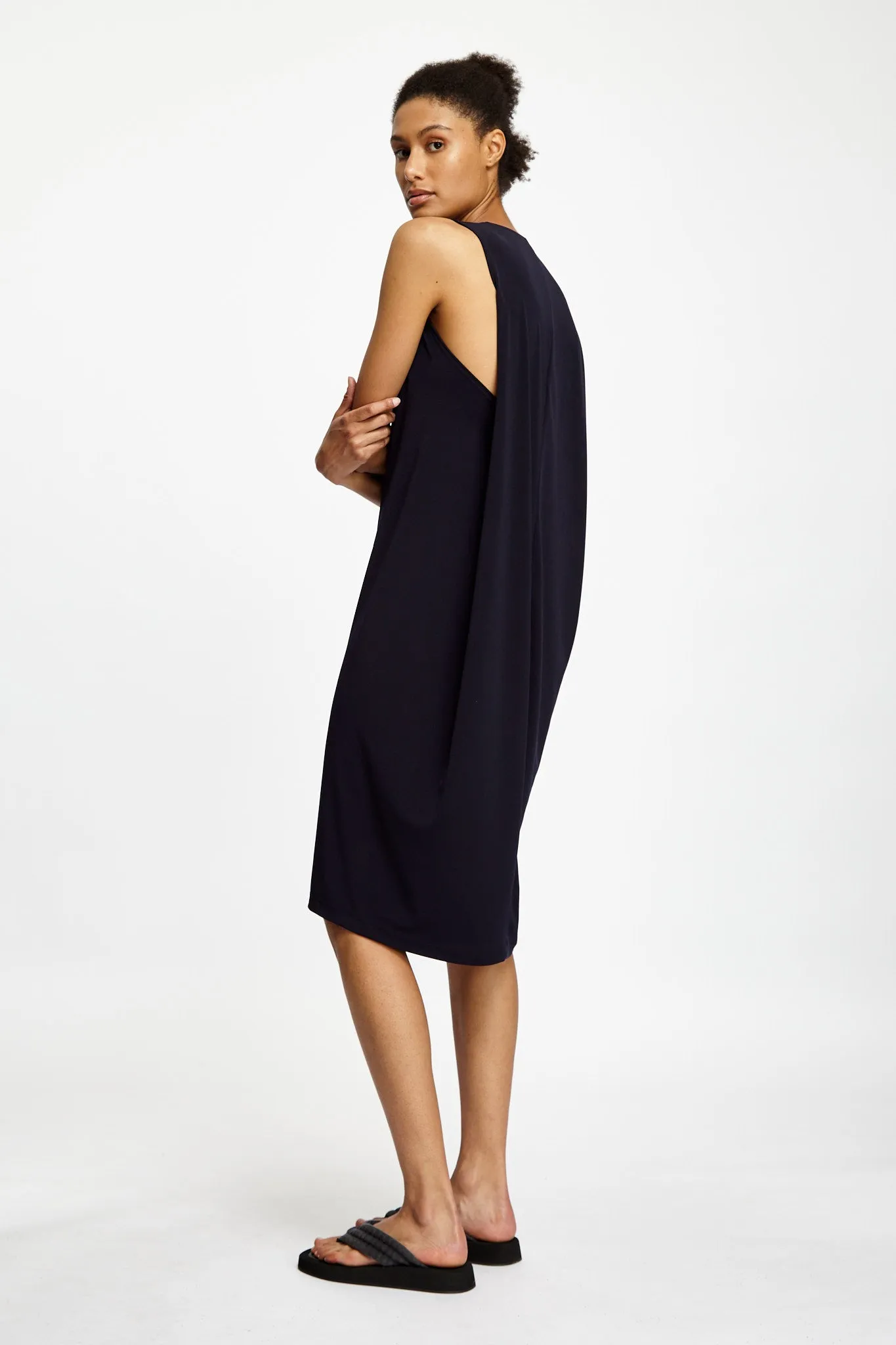 Tie Back Dress Navy