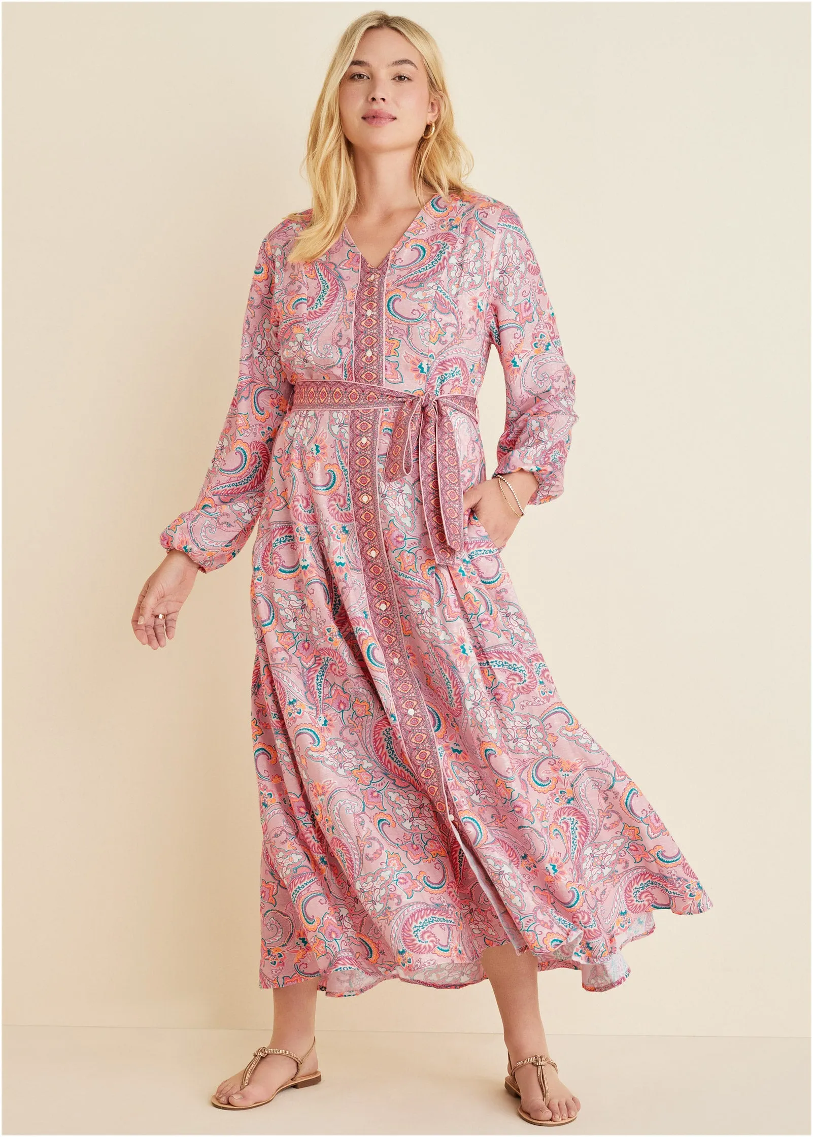 Tie-Waist Maxi Dress - Venetian Paisley