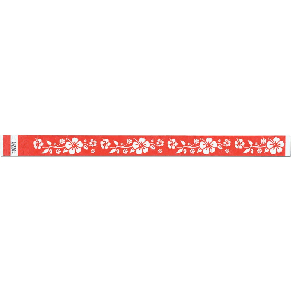 Tytan-Band® Expressions Tyvek Wristbands 3/4" Aloha Design NTX70 (500/Pack)