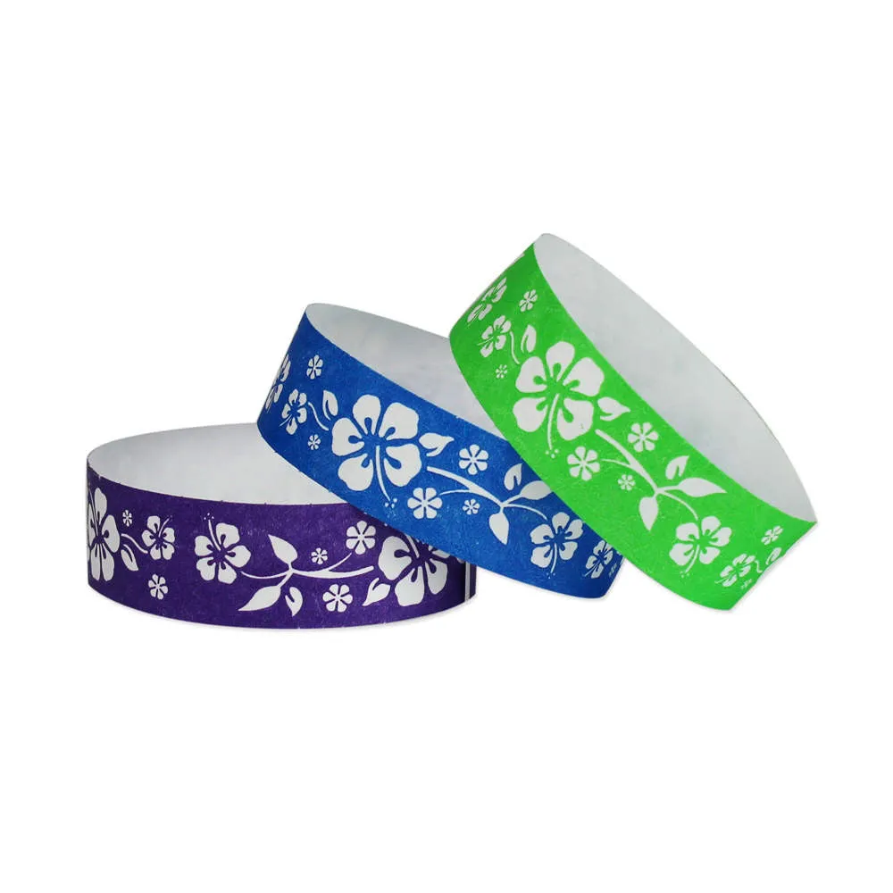 Tytan-Band® Expressions Tyvek Wristbands 3/4" Aloha Design NTX70 (500/Pack)