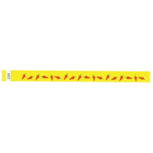 Tytan-Band® Expressions Tyvek Wristbands 3/4" Chili Peppers Design NTX54 - Yellow (500/Pack)