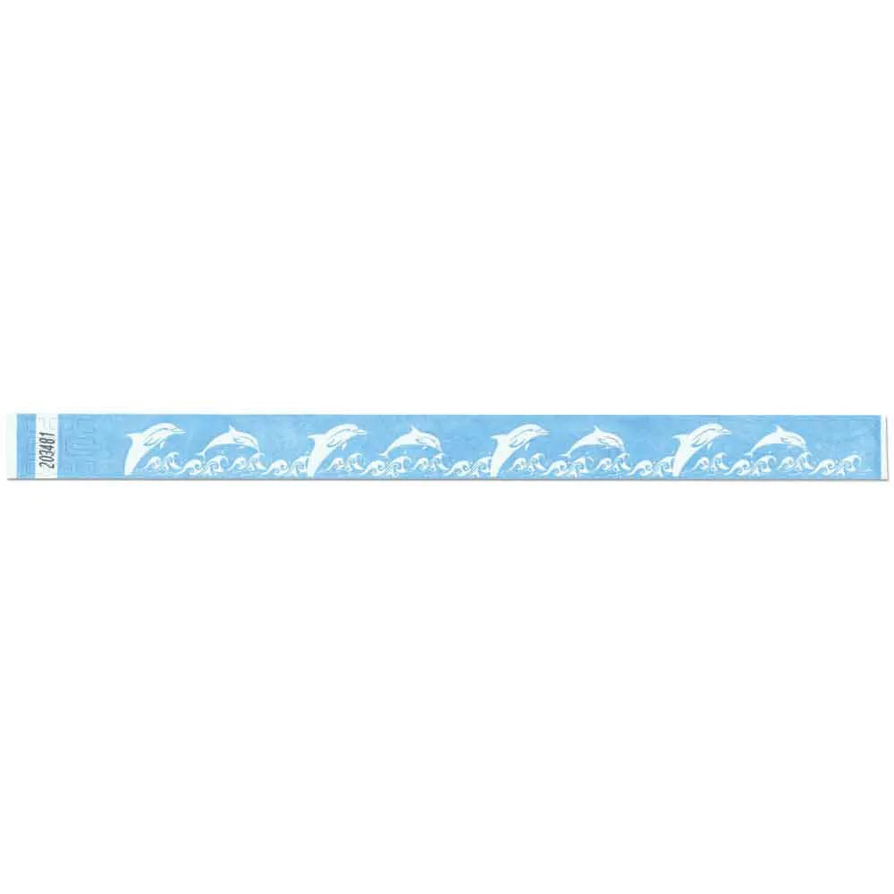 Tytan-Band® Expressions Tyvek Wristbands 3/4" Dolphins Design NTX50 (500/Pack)