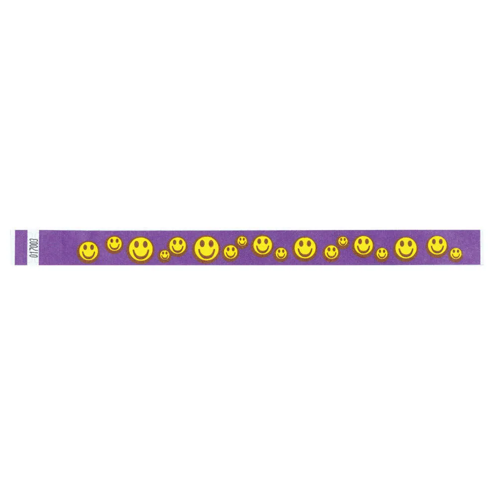 Tytan-Band® Expressions Tyvek Wristbands 3/4" Happy Faces Design NTX51 (500/Pack)