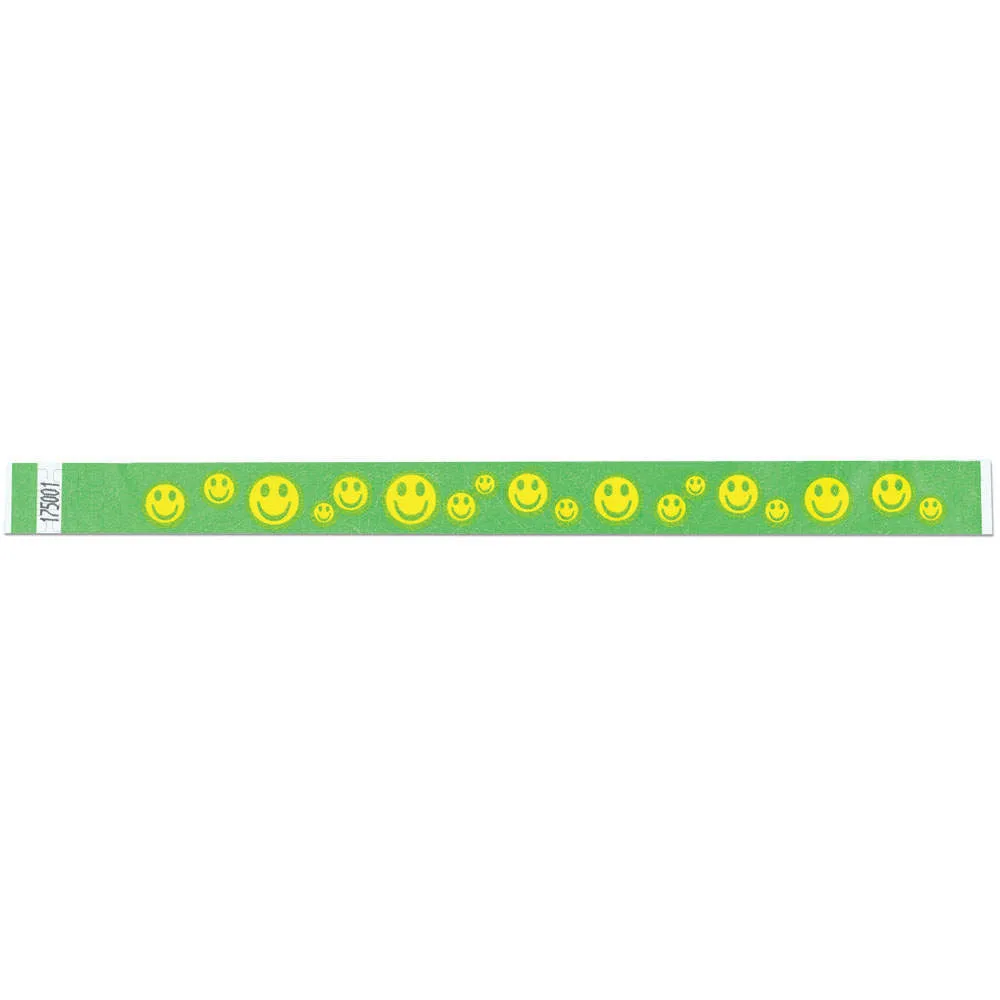 Tytan-Band® Expressions Tyvek Wristbands 3/4" Happy Faces Design NTX51 (500/Pack)