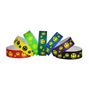 Tytan-Band® Expressions Tyvek Wristbands 3/4" Happy Faces Design NTX51 (500/Pack)