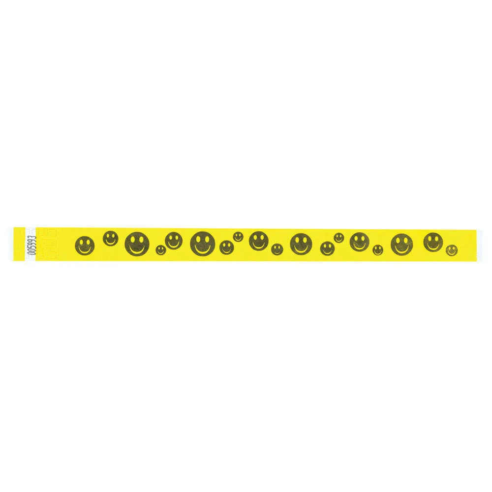 Tytan-Band® Expressions Tyvek Wristbands 3/4" Happy Faces Design NTX51 (500/Pack)