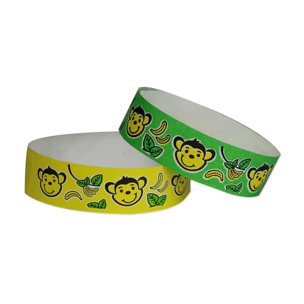 Tytan-Band® Expressions Tyvek Wristbands 3/4" Monkeys Design NTX102 (500/Pack)