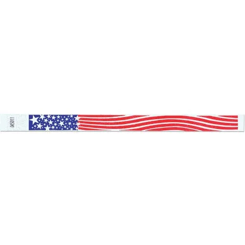 Tytan-Band® Expressions Tyvek Wristbands 3/4" Patriotic Design NTX99 - White (500/Pack)