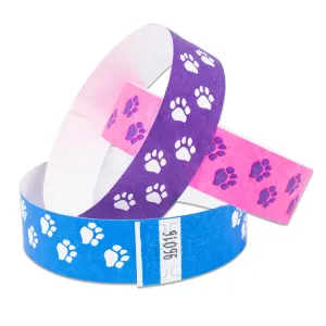 Tytan-Band® Expressions Tyvek Wristbands 3/4" Paw Prints Design NTX06 (500/Pack)