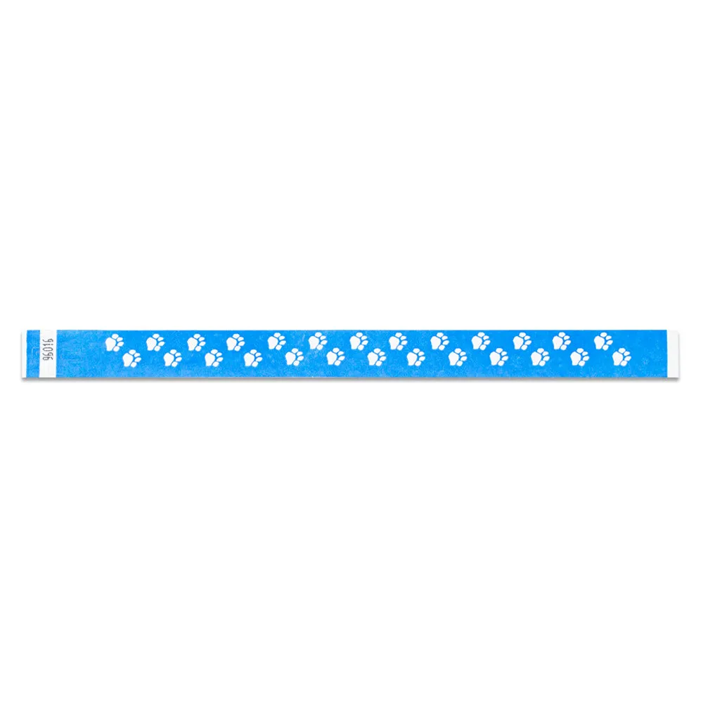 Tytan-Band® Expressions Tyvek Wristbands 3/4" Paw Prints Design NTX06 (500/Pack)