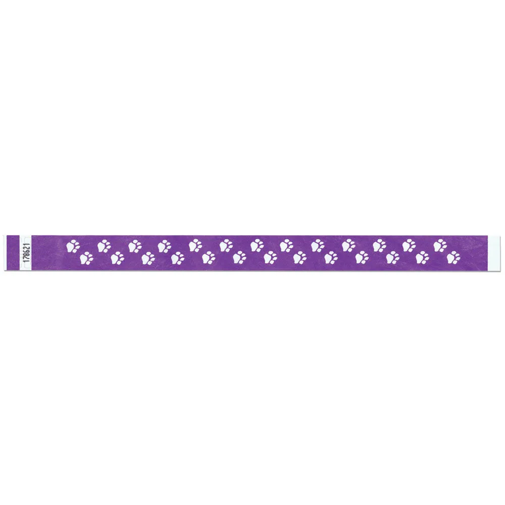 Tytan-Band® Expressions Tyvek Wristbands 3/4" Paw Prints Design NTX06 (500/Pack)