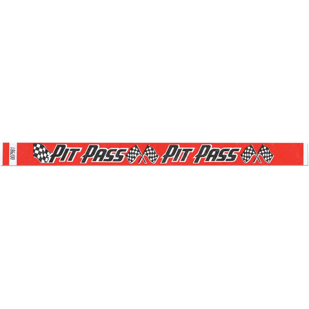 Tytan-Band® Expressions Tyvek Wristbands 3/4" Pit Pass Design NTX16 (500/Pack)