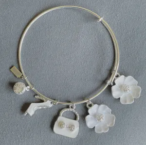 White Blooming Charm Bracelet