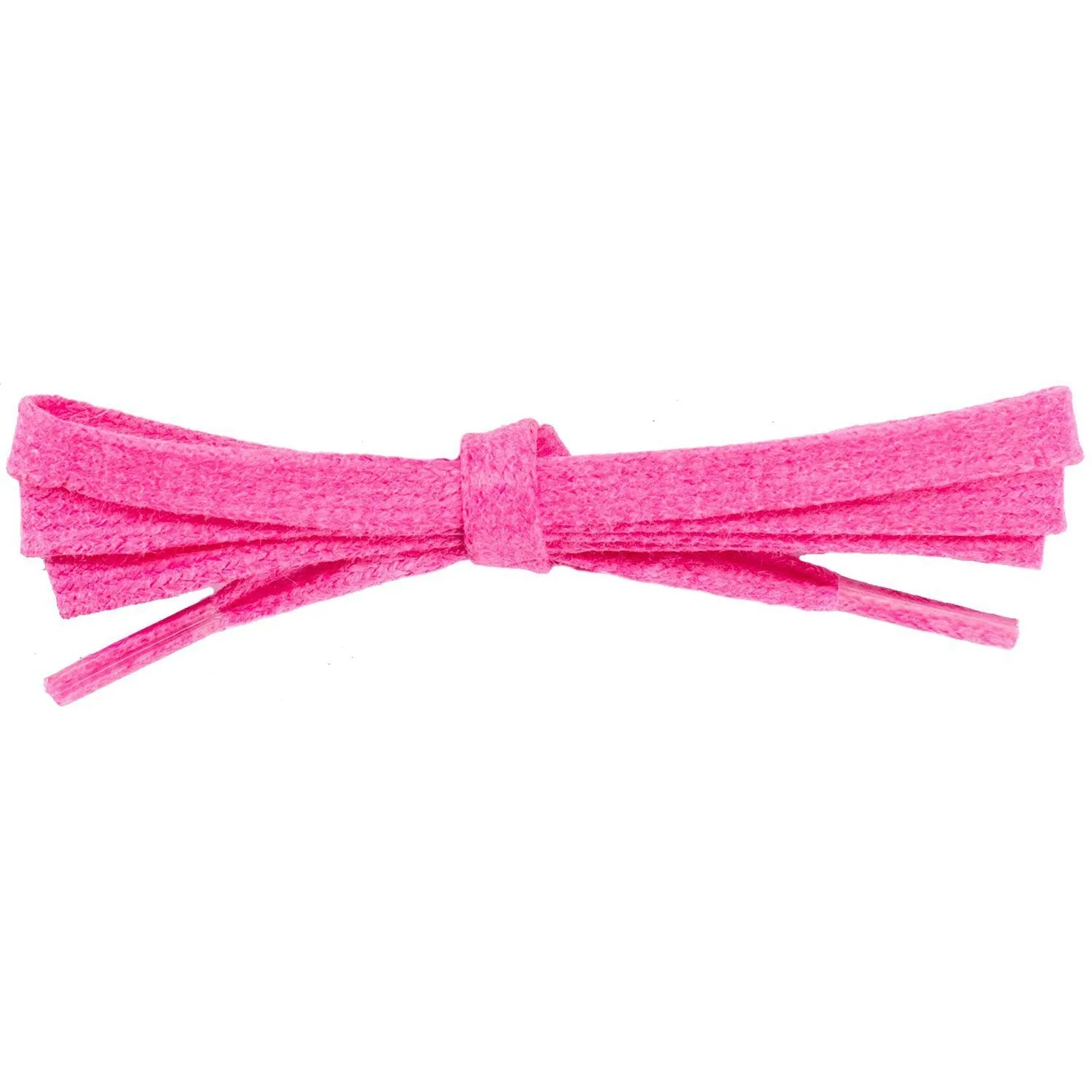 Wholesale Waxed Cotton Flat Dress Laces 1/4" - Hot Pink (12 Pair Pack) Shoelaces