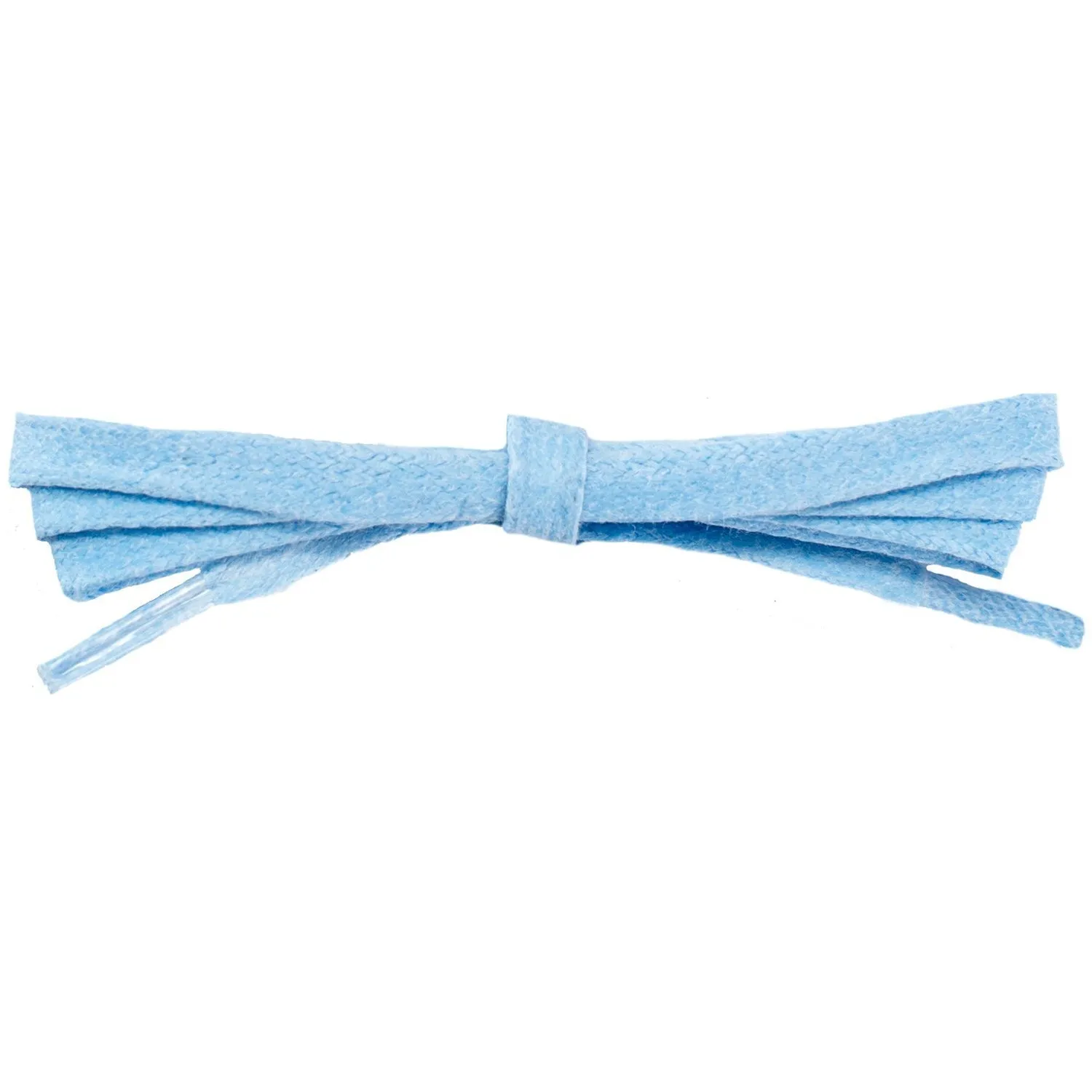 Wholesale Waxed Cotton Flat Dress Laces 1/4" - Light Blue (12 Pair Pack) Shoelaces