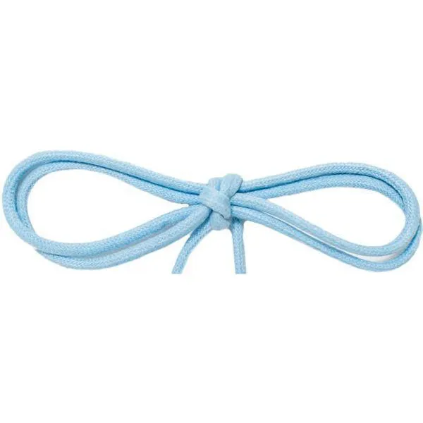 Wholesale Waxed Cotton Thin Round Dress Laces 1/8" - Light Blue (12 Pair Pack) Shoelaces