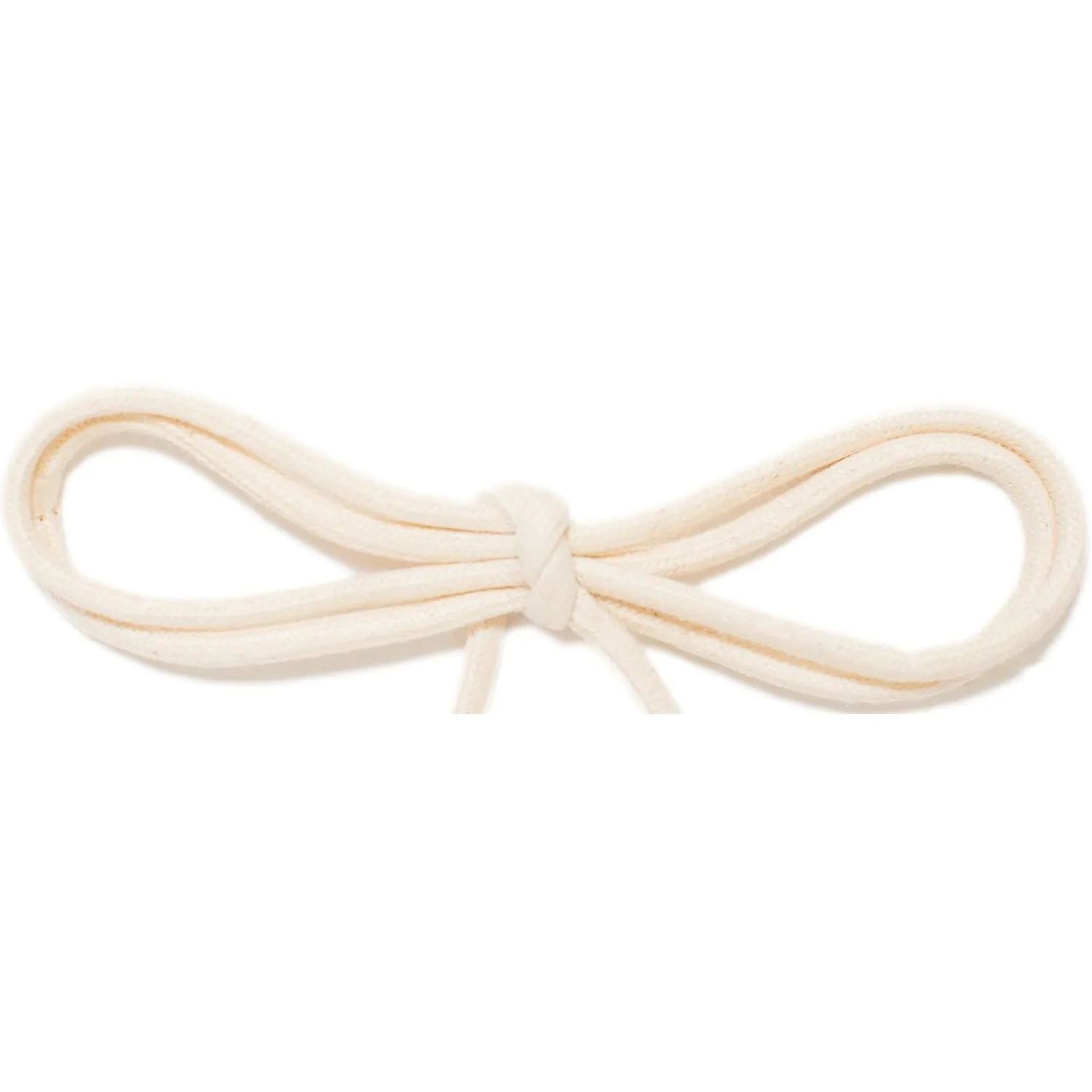 Wholesale Waxed Cotton Thin Round Dress Laces 1/8" - Natural White (12 Pair Pack) Shoelaces