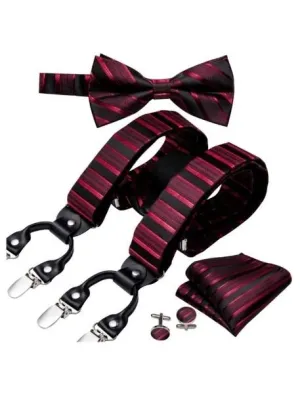 Wine Lines Unisex Suspender Set