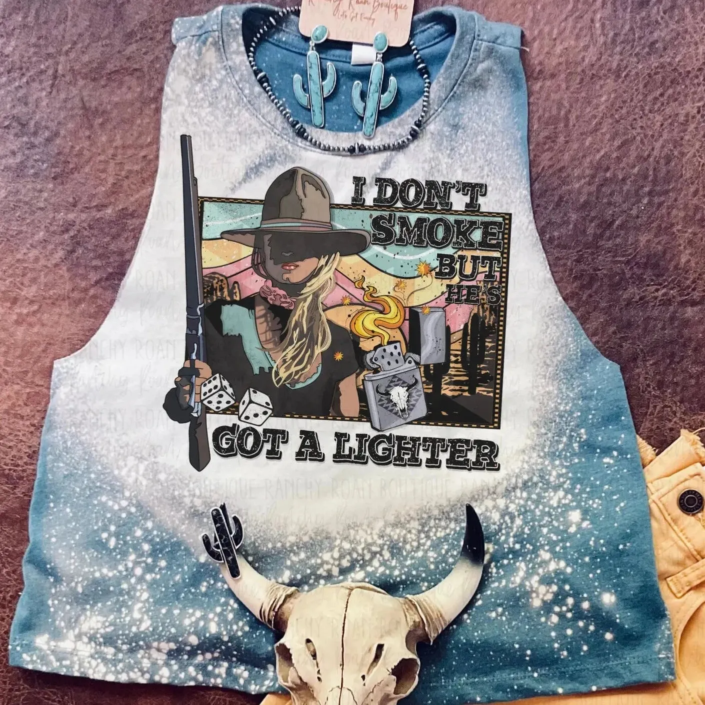 Women's He's Got a Lighter Western Cowgirl Crop